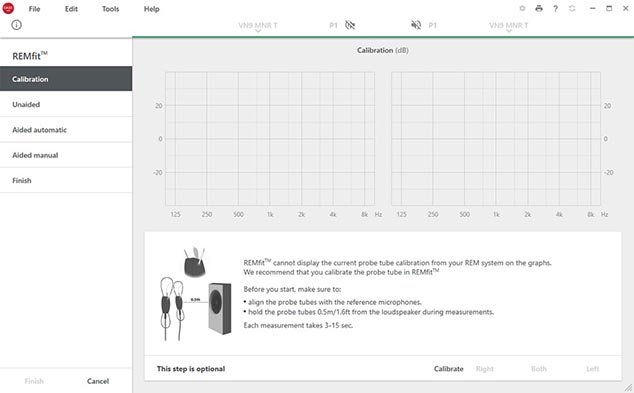 Screenshot of REMfit™ functionality within the Oasis next hearing aid fitting software